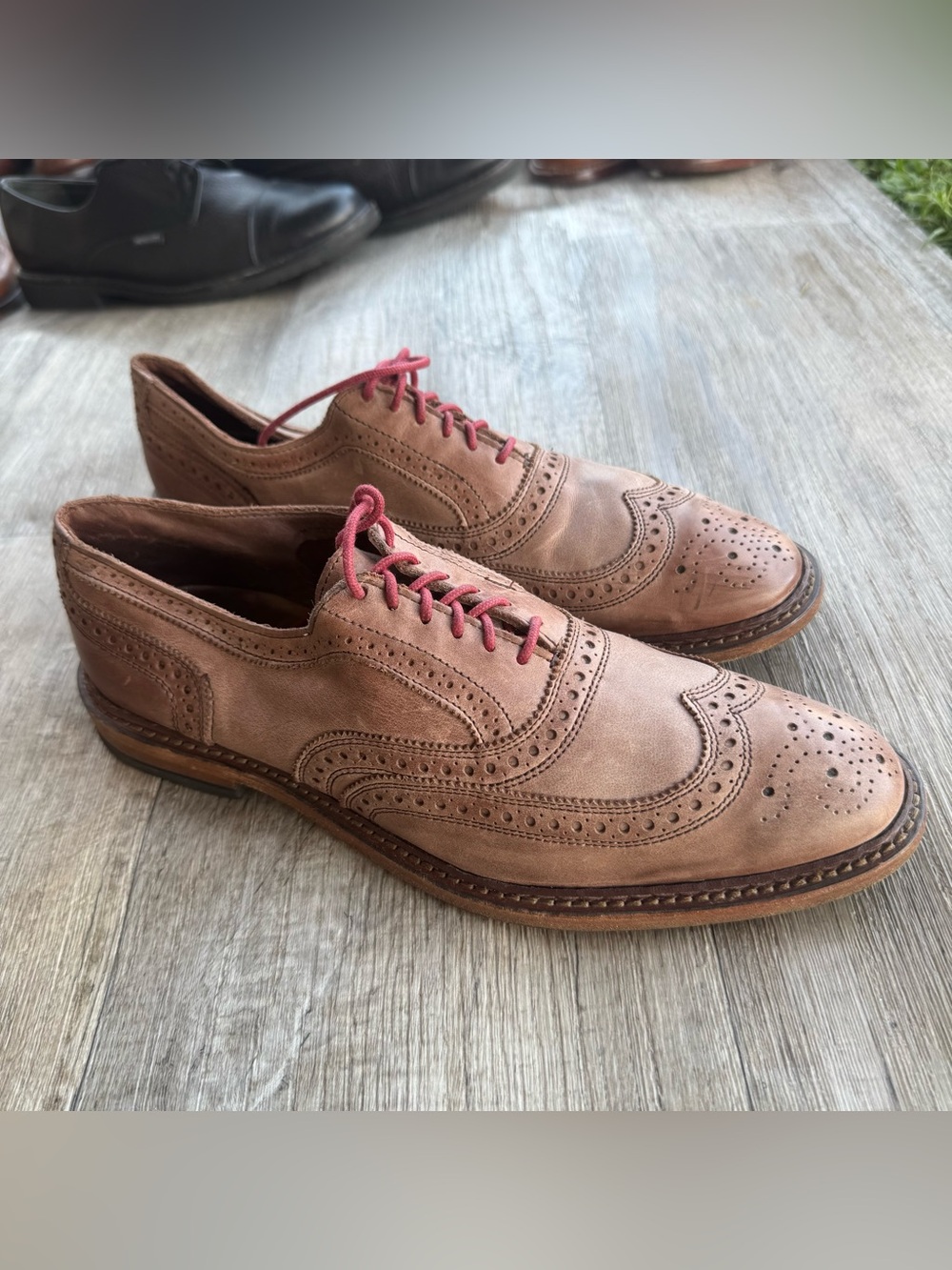 Men's Brown Leather Wingtip Brogues with Red Laces ALLEN EDMONDS 11